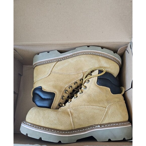 Brahma Wheat Bravo Leather Work Boots Mens Sz 7XW Width Oil Resistant Sole - Picture 1 of 13